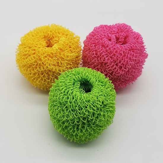 纳米清洁球四个袋装彩色纤维球洗碗清洁刷洗刷不粘锅不掉丝不伤锅详情图3