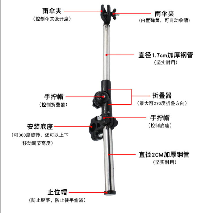 电动车伞支架详情图3