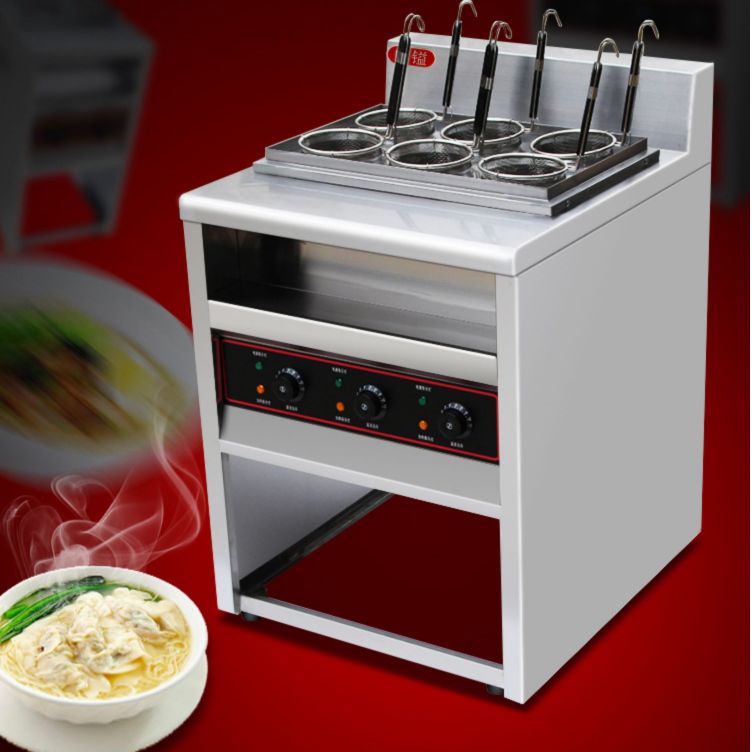 Vertical 6-head electric noodle cooking stove, commercial three-cylinder spicy hot pot stove, soup noodle stove, skewer hot pot and oden machine, energy-saving
