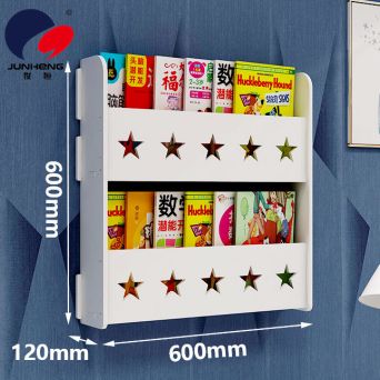 Wall-mounted bookshelf, no need for drilling, bedroom wall-mounted, space-saving, simple children's storage and organization rack details Picture