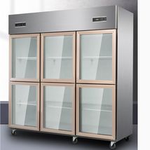 双温六门玻璃门展示柜冷藏冷冻柜点菜柜商用立式串串展示柜