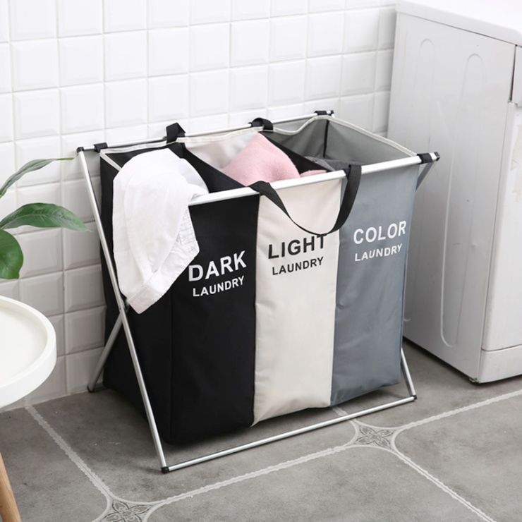 Modern simple three large foldable dirty clothes storage basket