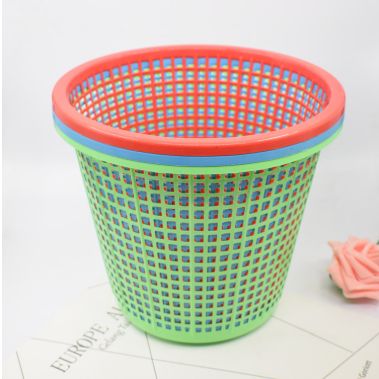 Round hollow basket plastic trash can