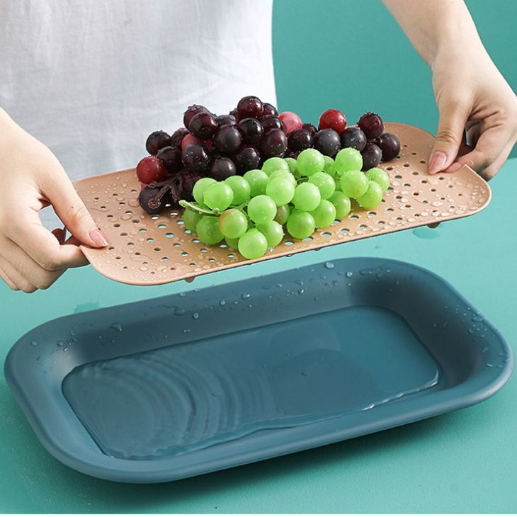 Double drain to wash the fruit dish