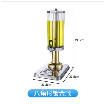 Single-head stainless steel buffet with faucet, juice bowl, plastic juice bucket, cold drink machine, commercial transparent beverage bucket. detail image 1