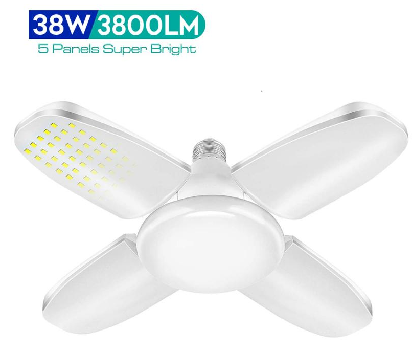 4+1可折叠风扇灯 家用超亮大功率灯泡家用LED照明灯详情图4