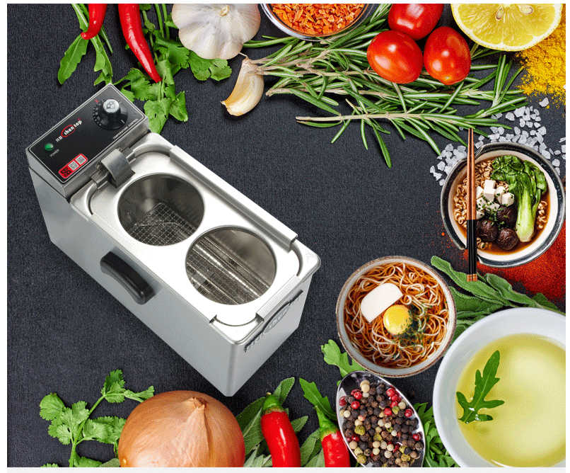 Double-head noodle cooking stove, commercial electric soup noodle pot, noodle shop, convenience store, desktop small stainless steel soup noodle, spicy hot pot detail image 1