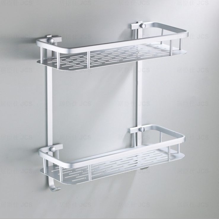 Space aluminum double deck shelving full figure