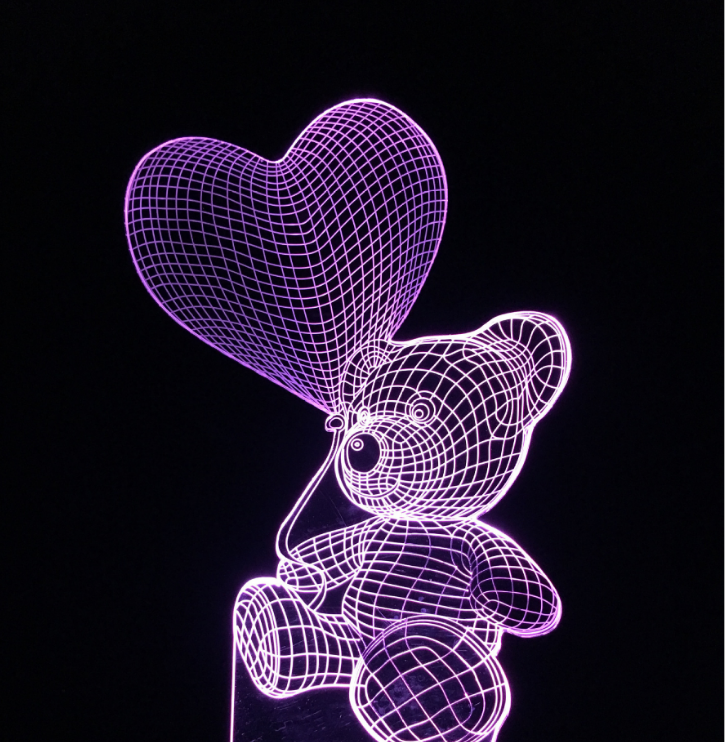 Teddy Bear Visual Seven-color 3D light detail image 2