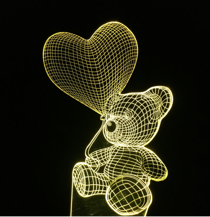 Teddy Bear Visual Seven-color 3D light detail image 3