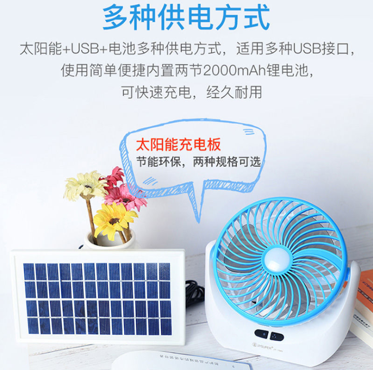 太阳能充电照明夜灯小风扇详情图2