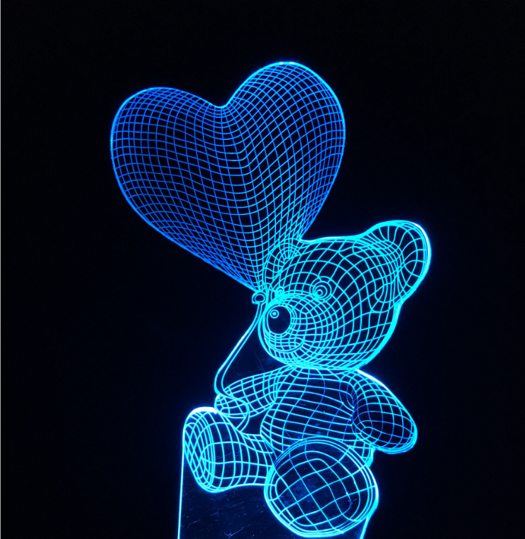 Teddy Bear Visual Seven-color 3D light detail image 5