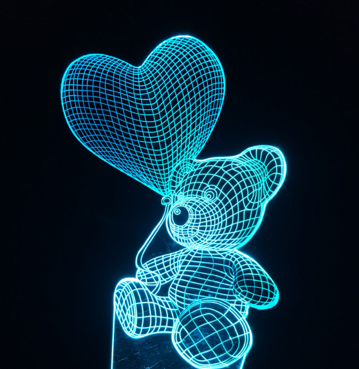 Teddy Bear Visual Seven-color 3D light detail image 4