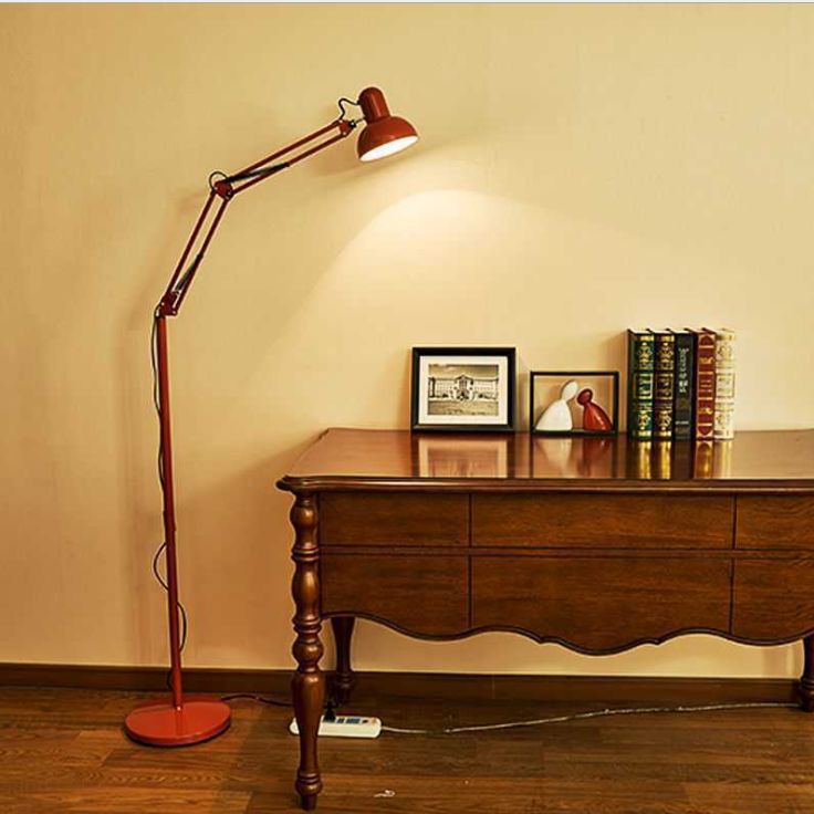 Simple creative American remote control floor lamp remote dimming color +12 watt LED