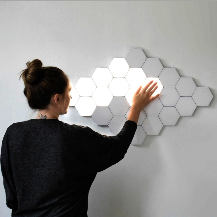 Creative hexagonal indoor wall lamps, honeycomb lamps, quantum lamps detail image 3
