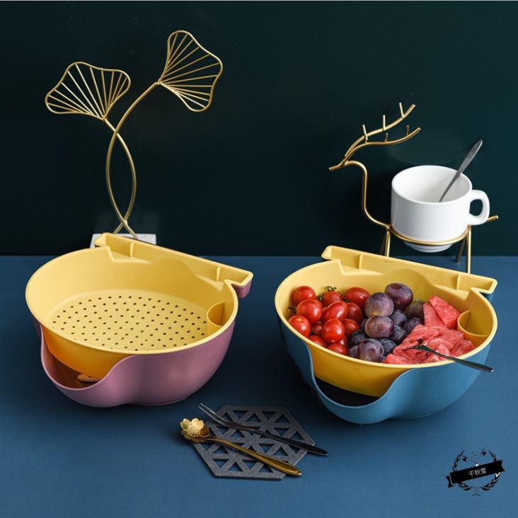 Double-layer snack and fruit platter