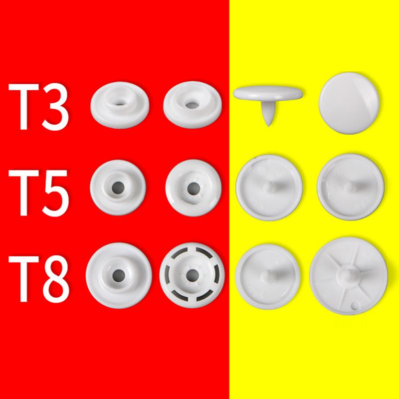 宏恩配件T8白色超联树脂四合扣子塑料按扣子母扣隐形暗扣儿童衣服纽扣扣子