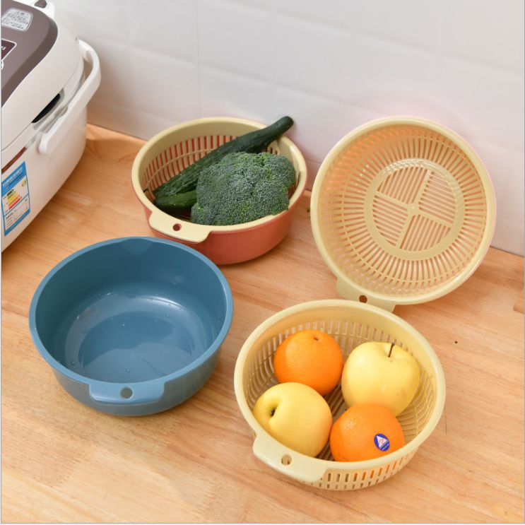 Double plastic fruit basket
