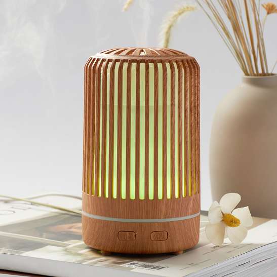 镂空七彩木纹香薰机产品图