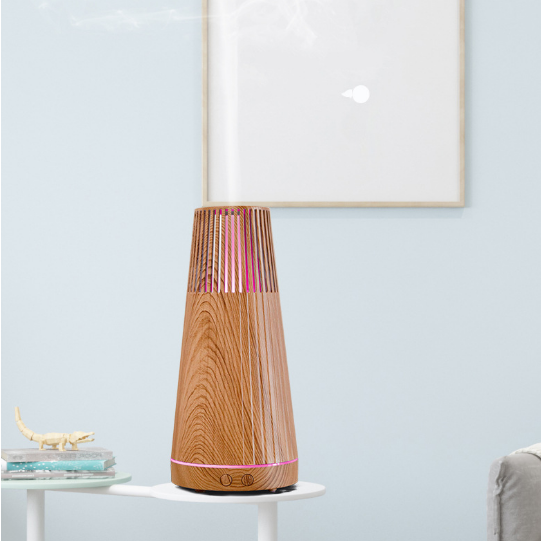 Aroma aceite esencial humidificador siete luces de color mini madera grano aromaterapia casa oficina spray difusor de aroma purificación Item Picture