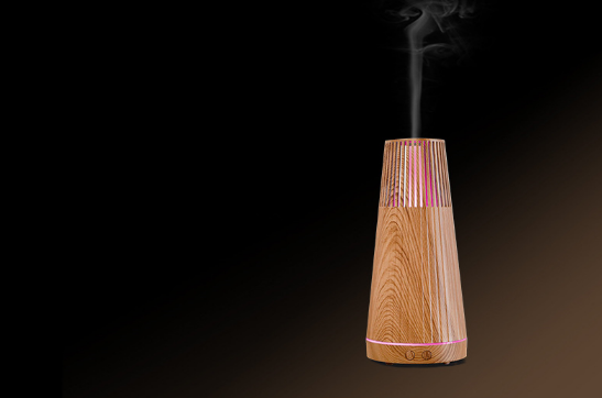 Aroma aceite esencial humidificador siete luces de color mini madera grano aromaterapia casa oficina spray difusor de aroma purificación Specification image