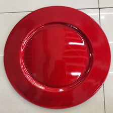 红色托盘 餐垫盘水果盘西餐盘电镀盘塑料多功能盘
