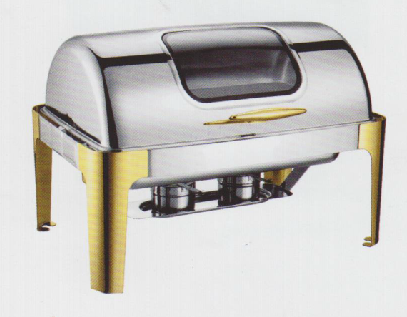 Price of rectangular gold-plated transparent lid buffet stove ZQ723 details Picture