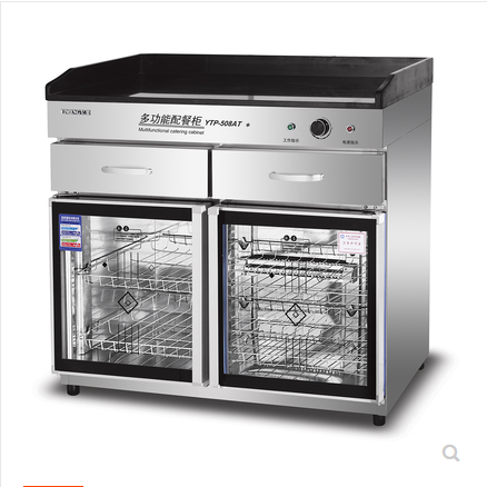 Yimeng YTP-508AT commercial double-door tableware disinfection cabinet with drawers, catering cabinet, restaurant bowls, plates and tea cabinet detail image 1