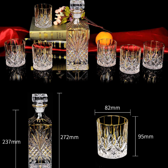 71-92160737124DJ, crystal glass whisky glass home European lead-free creative seven-piece set