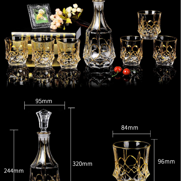 71-921108, crystal glass whisky glass home European lead-free creative seven-piece set