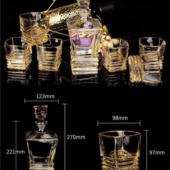 71-92360137124DJ, crystal glass whisky glass home European lead-free creative seven-piece set