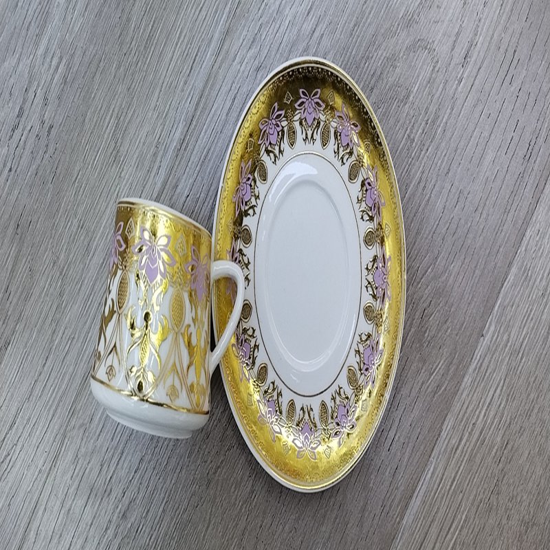 Limei Ceramic Coffee Six-Cup Plate Luxurious Afternoon Tea fan-shaped new Gift Box packaging 0009 pic 5