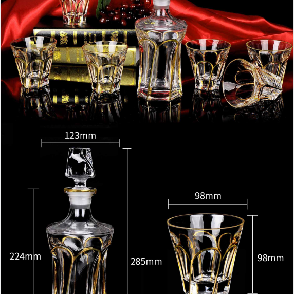 71-92370137124DJ, crystal glass whisky glass home European lead-free creative seven-piece set