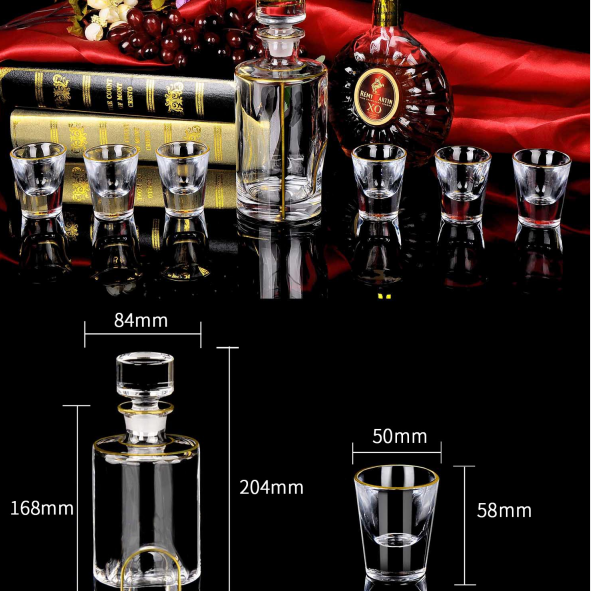 71-922321 Crystal Glass Whisky Glass Home European lead-free Creative Seven-piece set