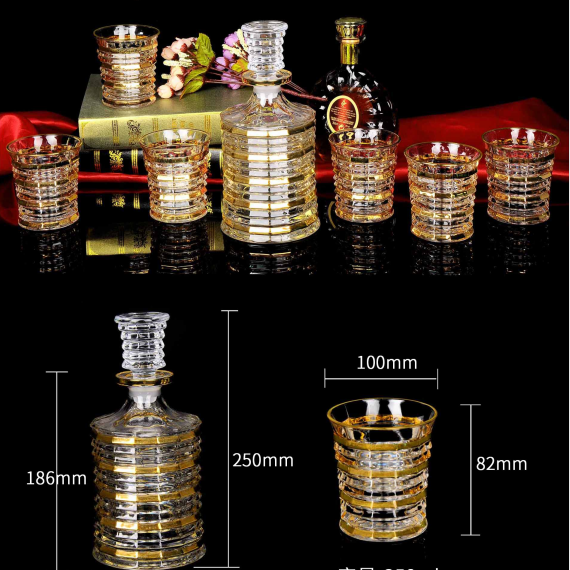 71-92400537124DJ, crystal glass whisky glass home European lead-free creative seven-piece set