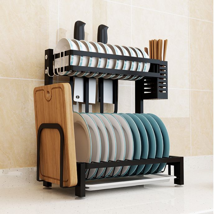 Simple stainless steel table top drain rack