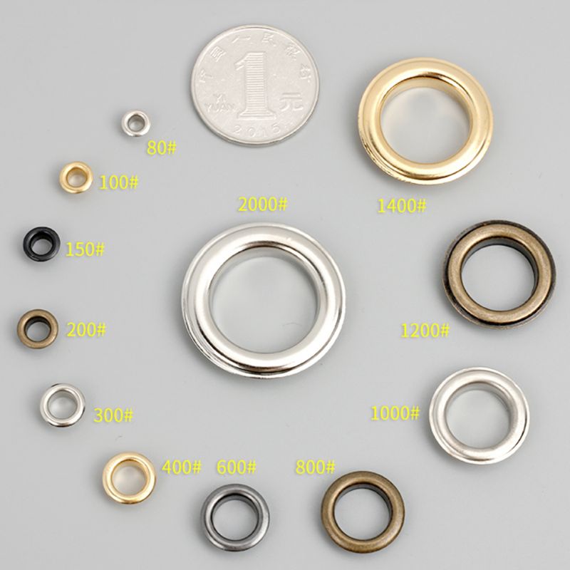 宏恩配件X展架广告篷布窗帘1400#气眼鸡眼扣空心铆钉鞋眼铁质喷漆黑色颜色齐全