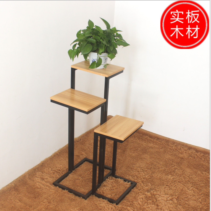 Solid wood retro high and low table with flowing water detail image 2