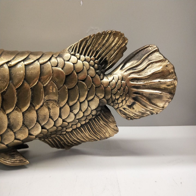 Ruixuan Copper Art Pure copper bright copper color, with fish every year high-end gift handicrafts detail image 3