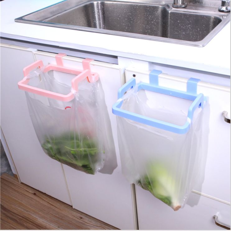 Creative plastic door back garbage bag shelf