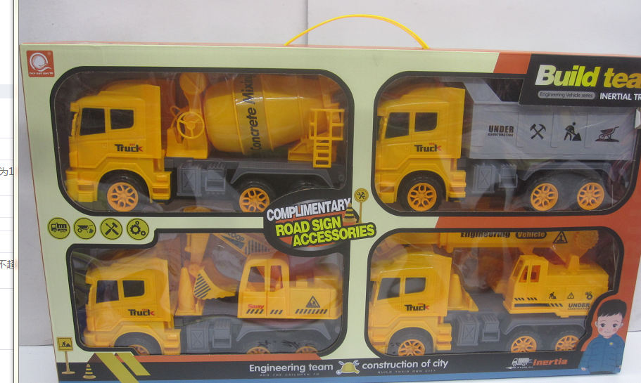 1:24 alloy rebound car model, children's inertial engineering construction team toy car, rebound alloy model car, collection car model detail image 1