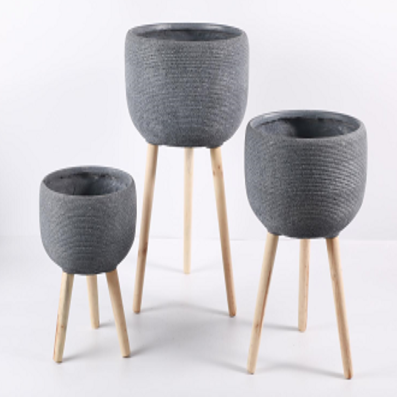 Magnesium oxide flowerpots with feet detail image 1