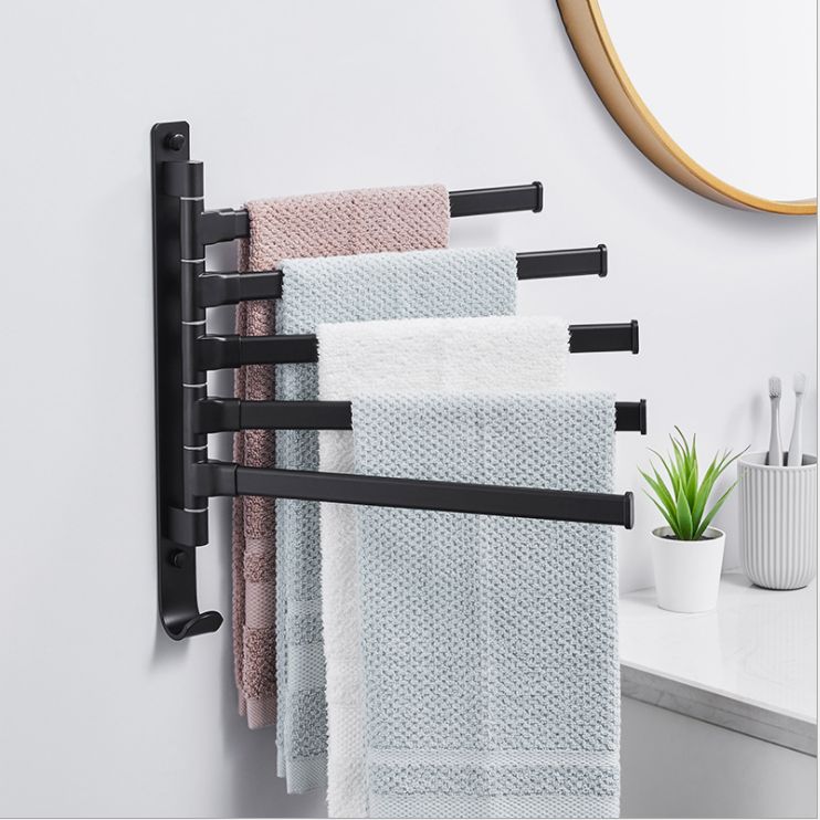 Multi-rod rotating towel rack for washbasin