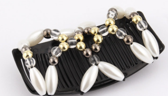 FLY31 Cross-border handcrafted beaded hair Comb is a best-selling fashion and versatile magic hair accessory for women, featuring a double-row plug comb and updo Application Scenario