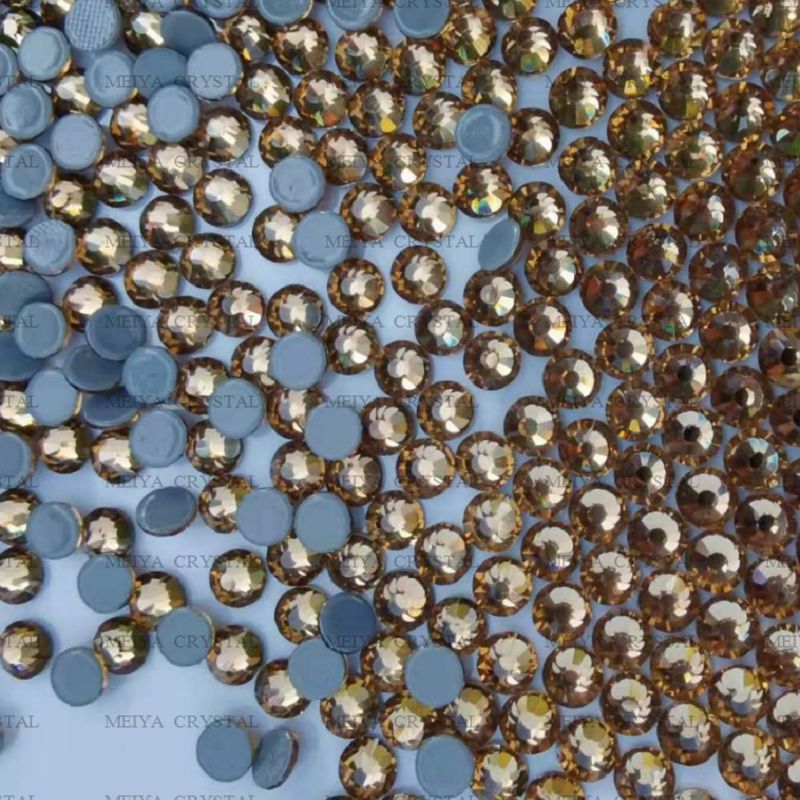 Luxurious imitation Austrian diamond crystal yellow flat base diamond manicure diamond wedding dress DYI girl details Picture