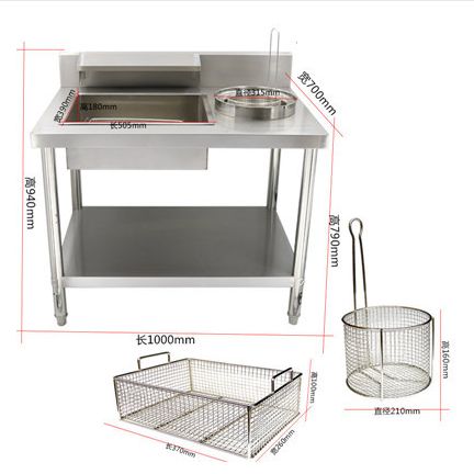 Flour table for Taiwanese manufacturers Burger restaurant equipment thickened stainless steel flour table Fried chicken restaurant flour machine *