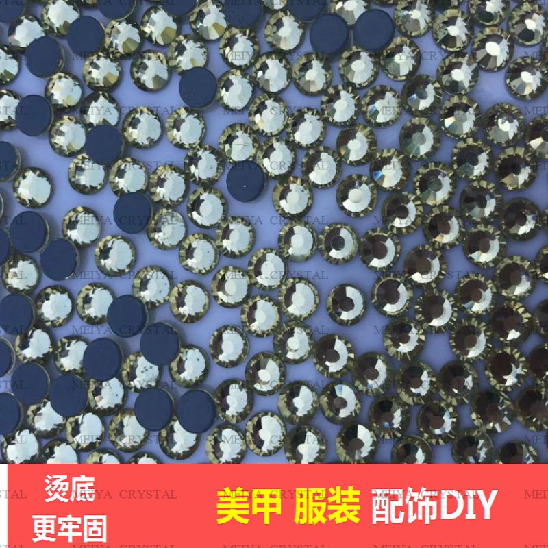 Super shiny imitation Austrian premium diamond, light yellow flat bottom nail diamond, glass hot diamond, elegant and beautiful