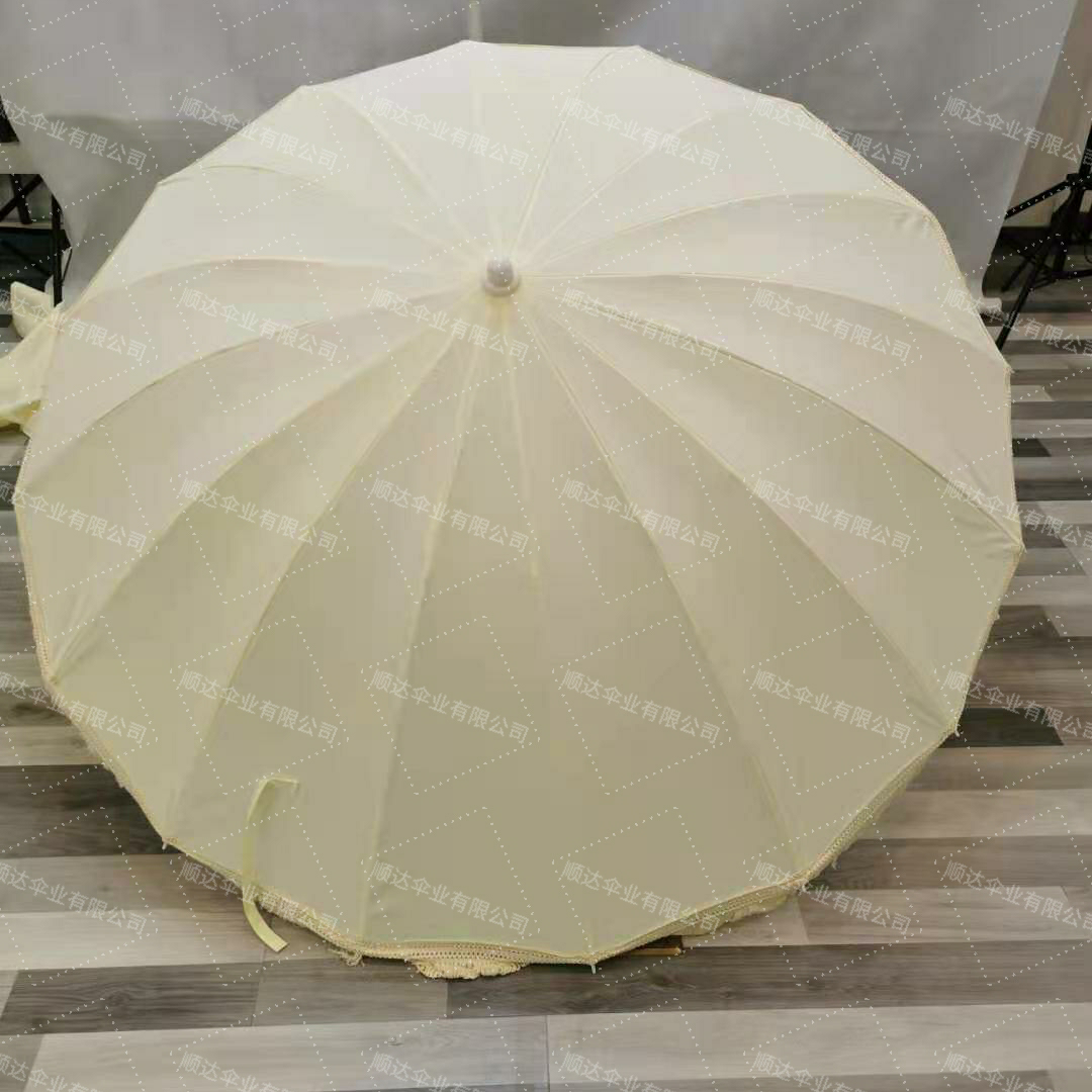 SDumbrella factory supplies outdoor 16-bone polyester beard edge umbrellas for sunshade