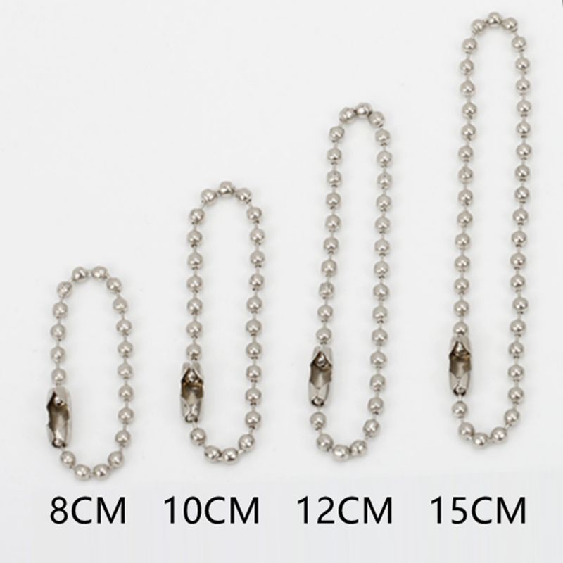 15115宏恩配件2.4mm*15cm金属吊牌链波珠链铁圆珠链子钥匙链银色金色挂绳链条