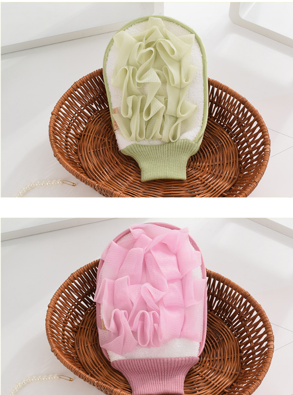 两用浴花澡巾 厂家批发加厚洗澡巾沐浴手套搓澡巾详情4